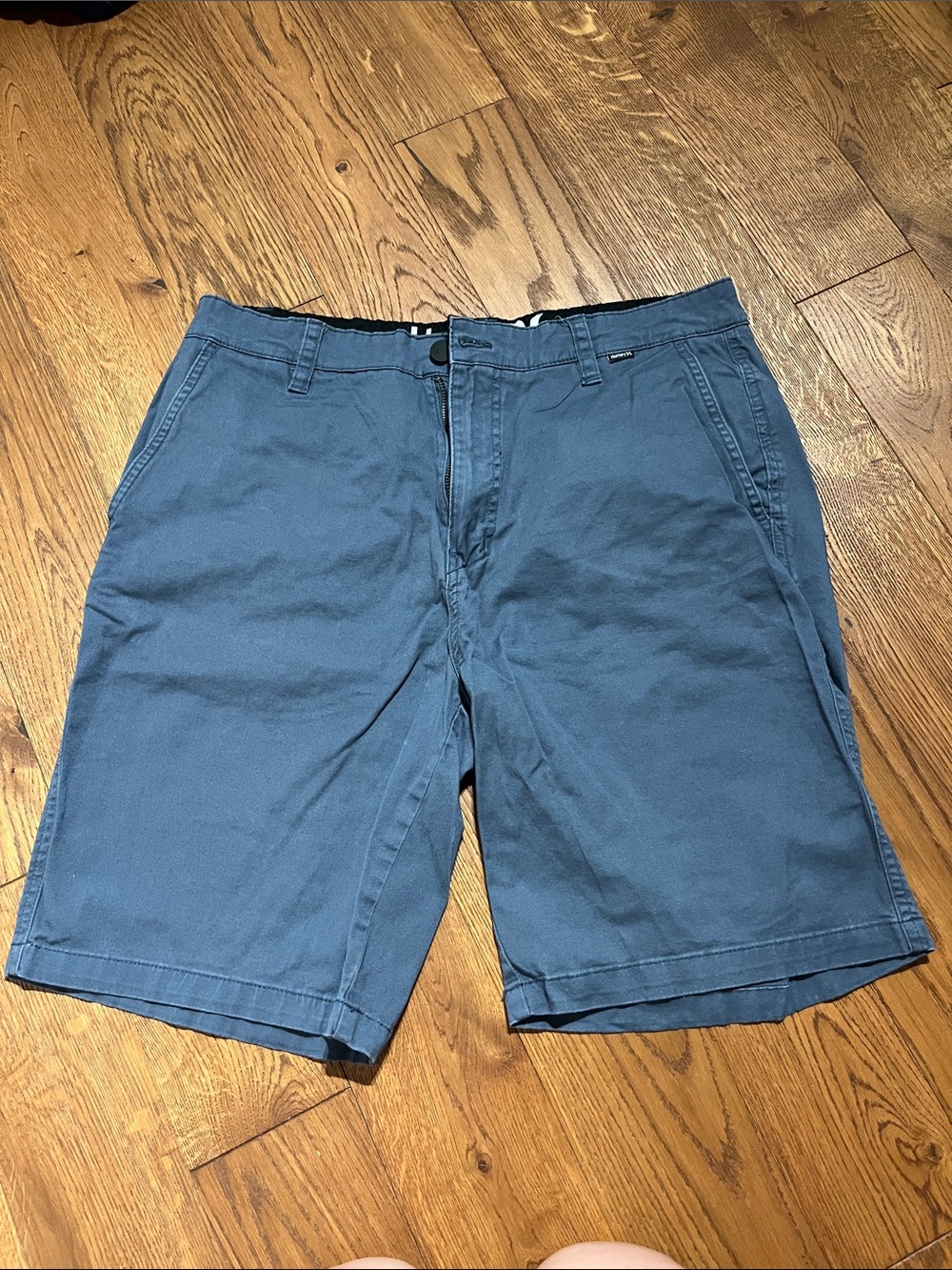Hurley Men's Flat-Front Navy Blue Chino Shorts